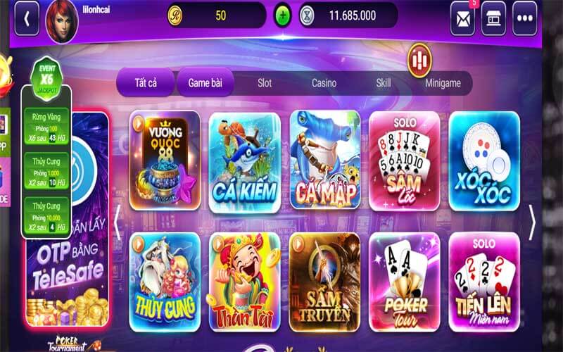 Giao diện cổng game Casino365